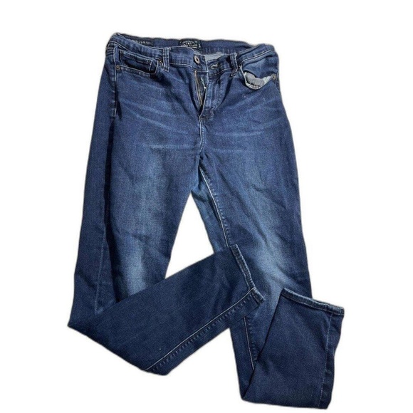 Lucky Bridgette Bootcut Jeans Blue Distressed Denim Five Pocket Zip Fly Womens 1 - Picture 7 of 8